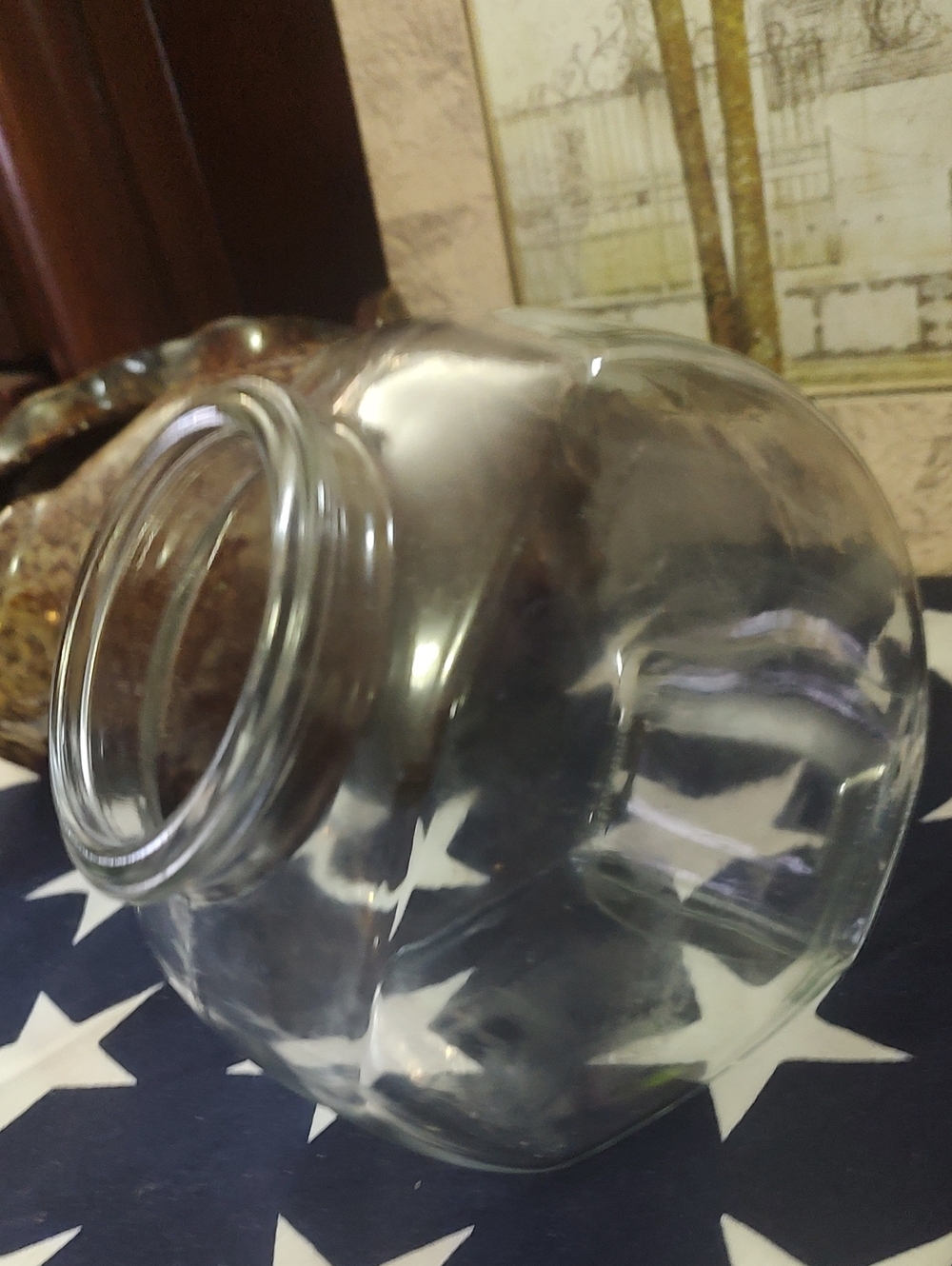 Clear Glass Jar, Vintage